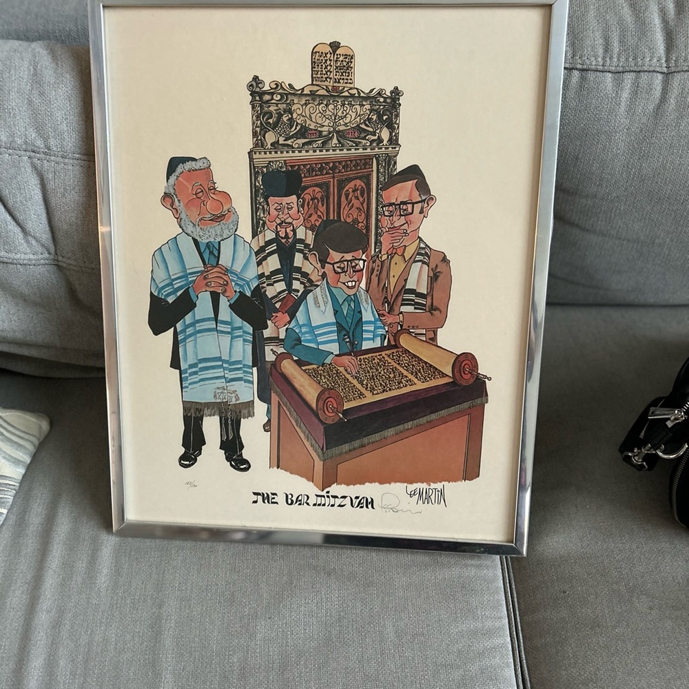 Framed Bar Mitzvah Cartoon Art Print